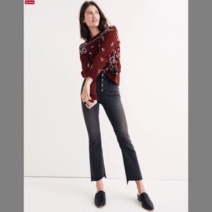 Madewell Black Cali Demi-Boot Jeans with Raw Hems